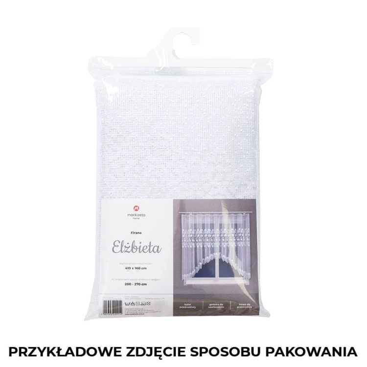 ELŻBIETA Firanka żakardowa gotowa, szerokość 600 x wysokość 160cm, biały
