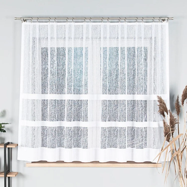 WIKTORIA Firanka żakardowa gotowa na prosto, szerokość 310 x wysokość 160cm, biały