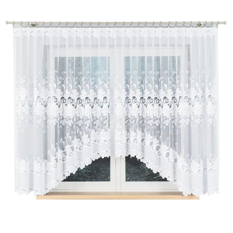 KASJANA Firanka żakardowa gotowa, szerokość 400 x wysokość 160cm, biały