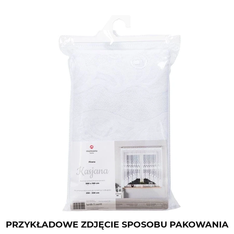 KASJANA Firanka żakardowa gotowa, szerokość 400 x wysokość 160cm, biały