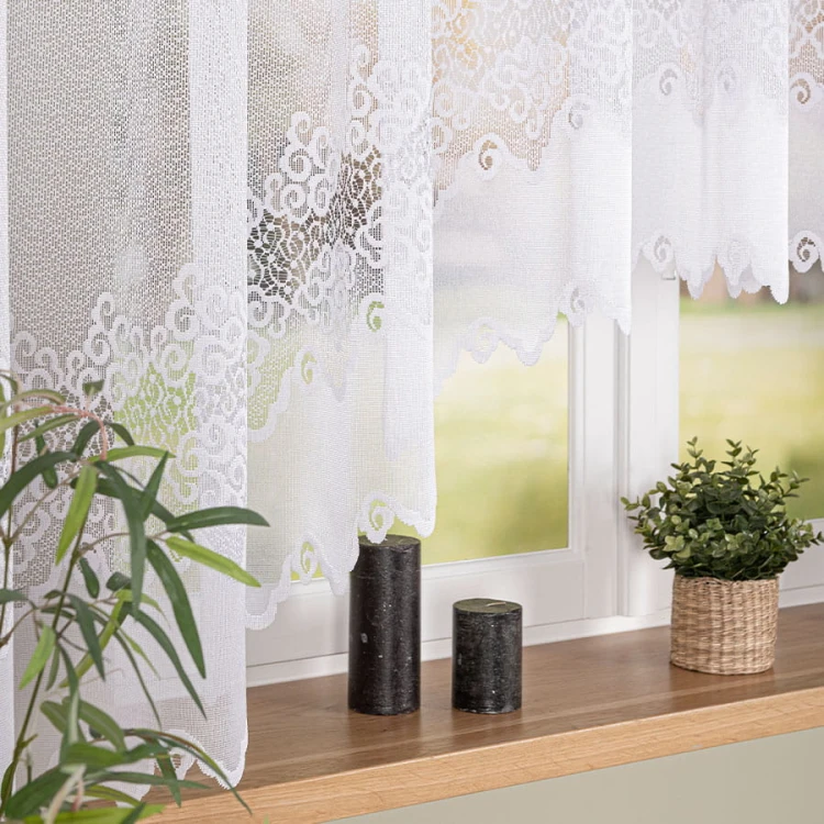 MODESTA Firanka żakardowa gotowa, szerokość 400 x wysokość 160cm, biały