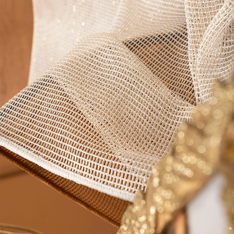 MALIA Firana fantazyjna z ołowianką, wysokość 300cm, kolor  kremowy