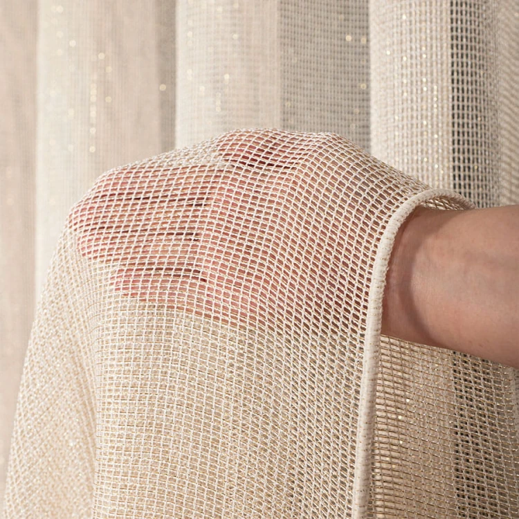 MALIA Firana fantazyjna z ołowianką, wysokość 300cm, kolor  kremowy