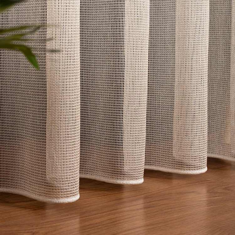 MALIA Firana fantazyjna z ołowianką, wysokość 300cm, kolor  beżowy