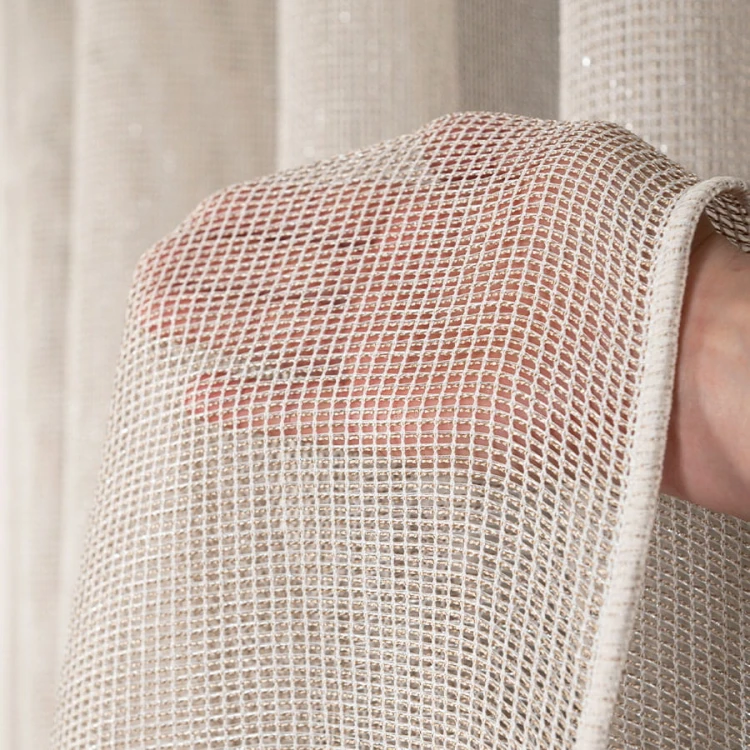 MALIA Firana fantazyjna z ołowianką, wysokość 300cm, kolor  beżowy