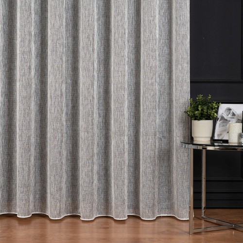 MALIA Firana fantazyjna z ołowianką, wysokość 300cm, kolor szary