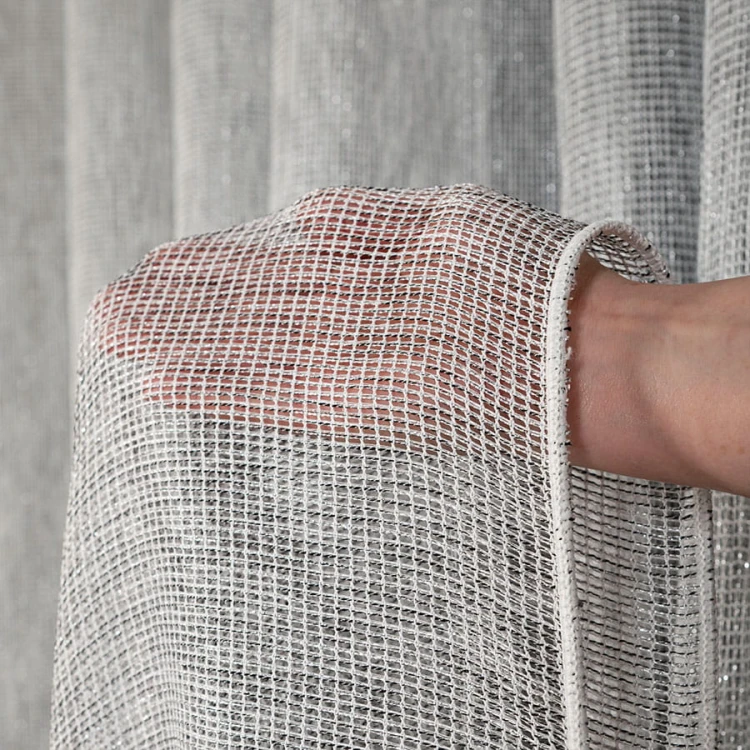 MALIA Firana fantazyjna z ołowianką, wysokość 300cm, kolor szary