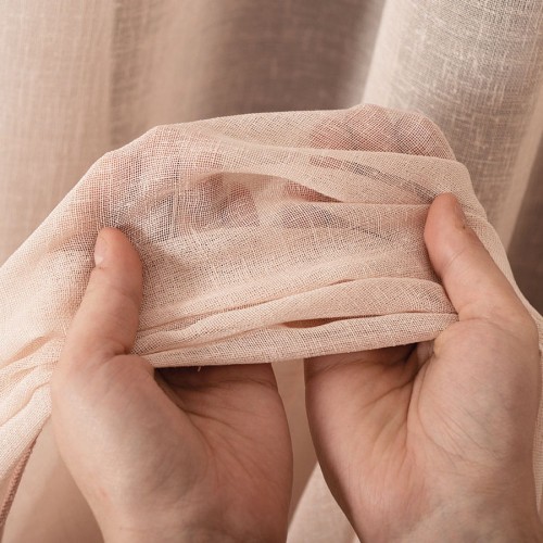 PETRA Firanka z ołowianką, wysokość 320cm, kolor pastelowy różowy