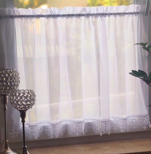 FIRANA ZAZDROSTKA do kuchni Woal z koronką 150x50