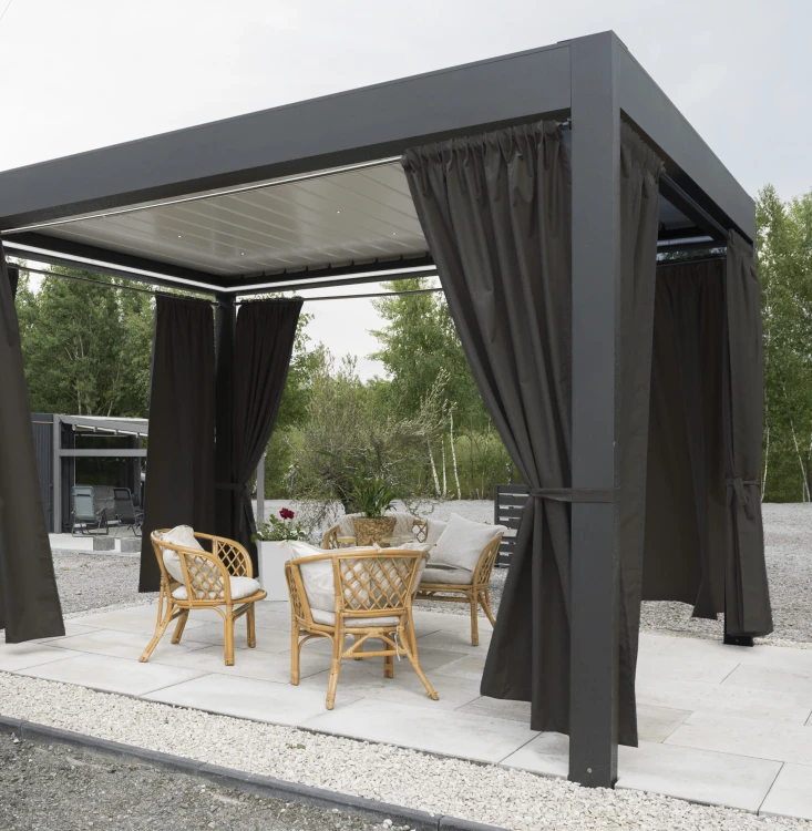 SIMBA Tkanina dekoracyjna zewnętrzna premium, szerokość 150 cm, kolor 286 ciemny szary TD0027/TDW/286/150000/1