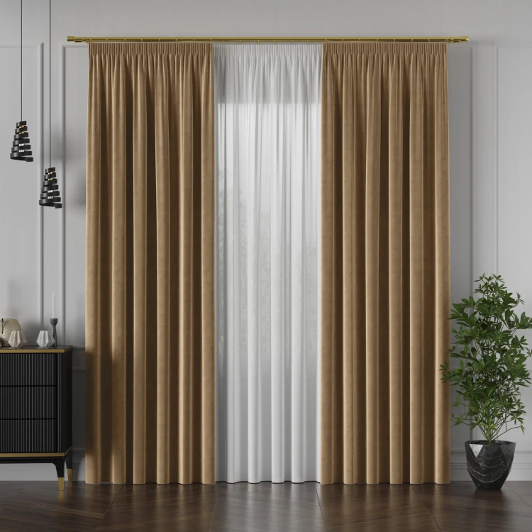 VELVET Tkanina dekoracyjna, wysokość 300cm, kolor 011 camelowy VELVET/TZP/011/000300/1