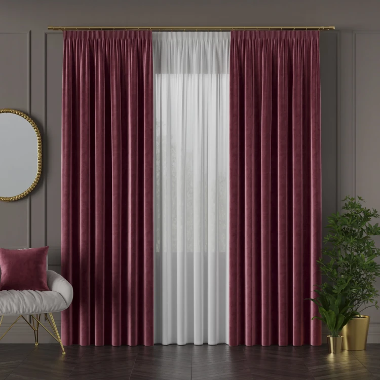 VELVET Tkanina dekoracyjna, wysokość 300cm, kolor 045 bordowy VELVET/TZP/045/000300/1