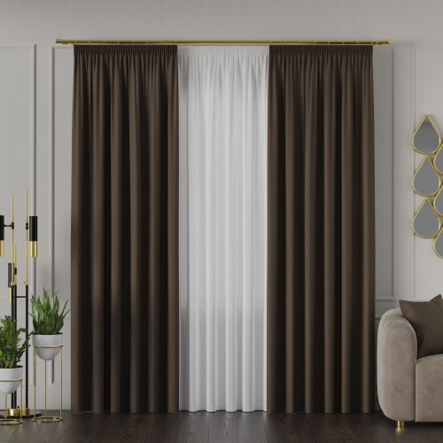 RUFUS Tkanina dekoracyjna dwustronna, wysokość 320cm, kolor 674 brązowy TD0017/TDP/674/000320/1