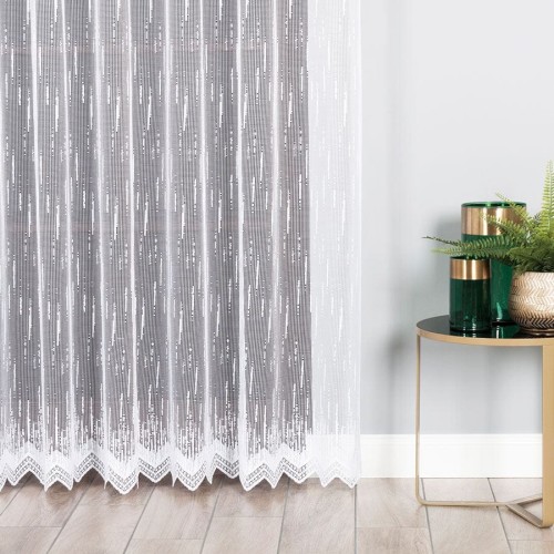 Firanka żakardowa ze wzorem po całości, wysokość 250cm, kolor 001 biały 000146/BIS/001/000250/1