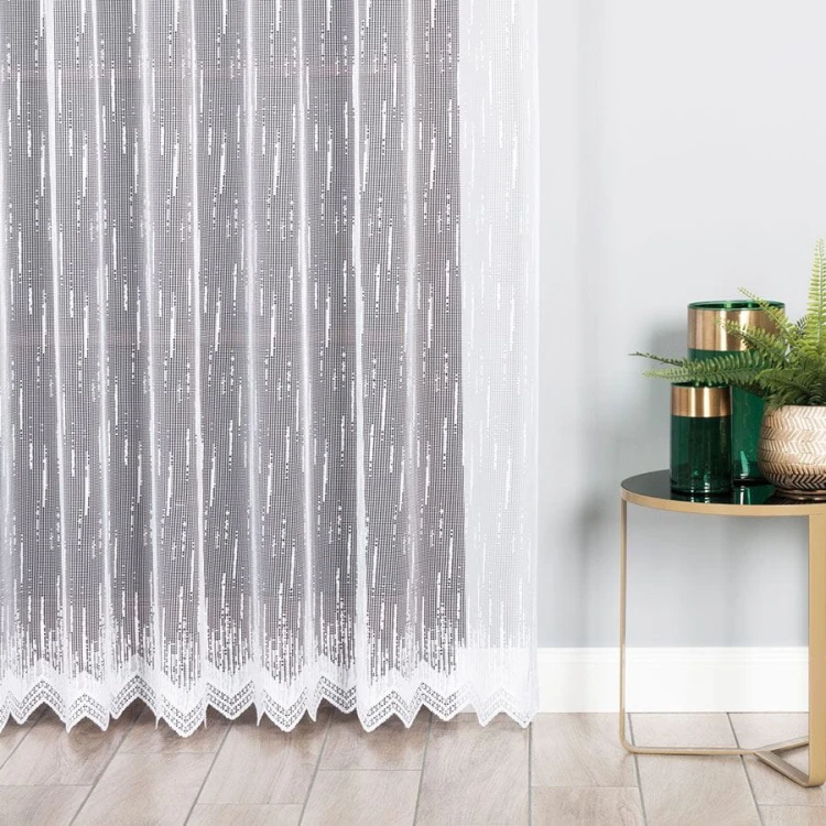 Firanka żakardowa ze wzorem po całości, wysokość 250cm, kolor 001 biały 000146/BIS/001/000250/1