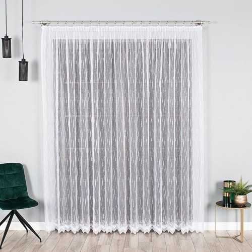 Firanka żakardowa ze wzorem po całości, wysokość 250cm, kolor 001 biały 000146/BIS/001/000250/1