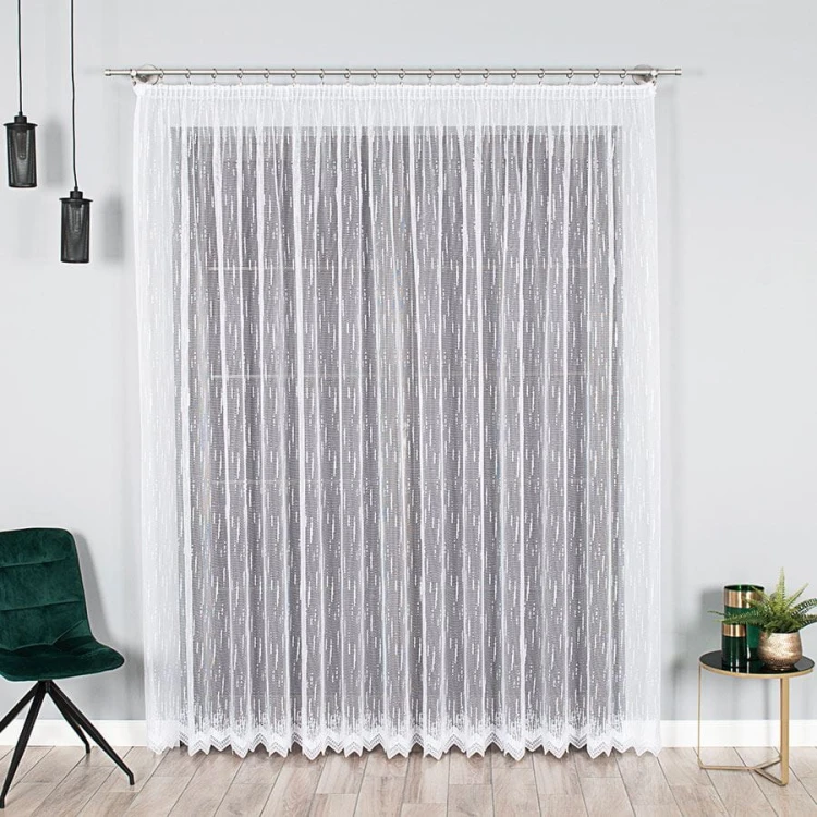 Firanka żakardowa ze wzorem po całości, wysokość 250cm, kolor 001 biały 000146/BIS/001/000250/1