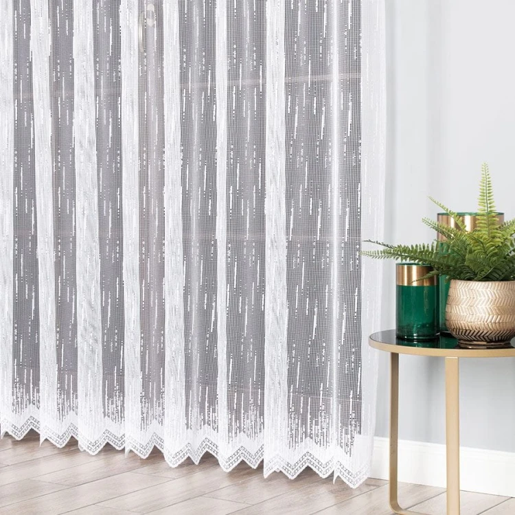 Firanka żakardowa ze wzorem po całości, wysokość 250cm, kolor 001 biały 000146/BIS/001/000250/1