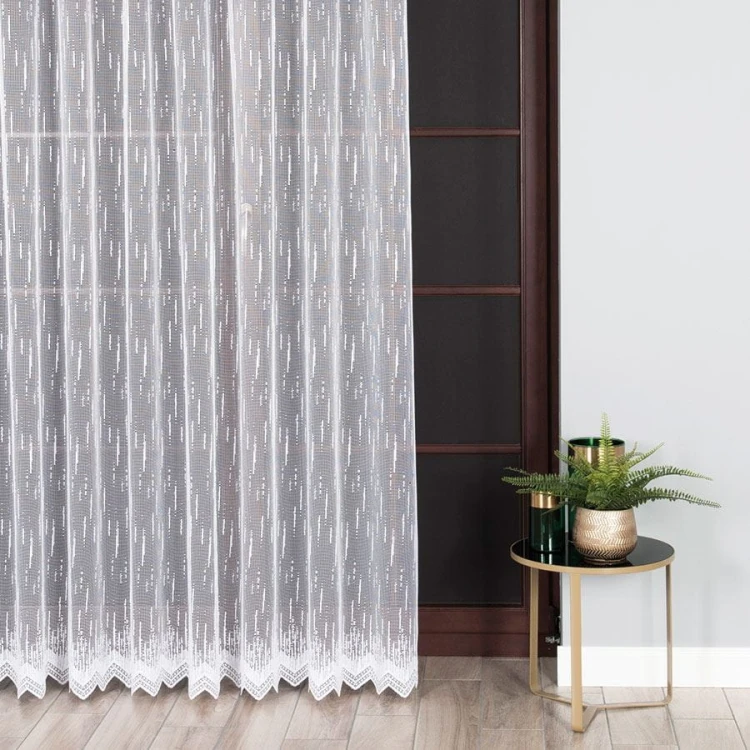 Firanka żakardowa ze wzorem po całości, wysokość 250cm, kolor 001 biały 000146/BIS/001/000250/1