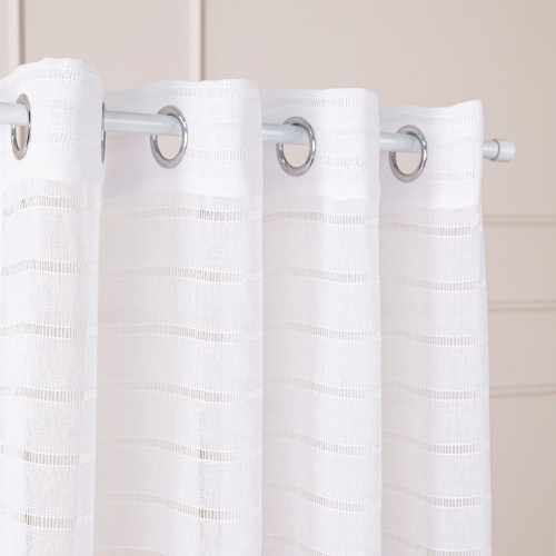 Firana gotowa na przelotkach, szerokość 300cm x wysokość 250cm, kolor biały