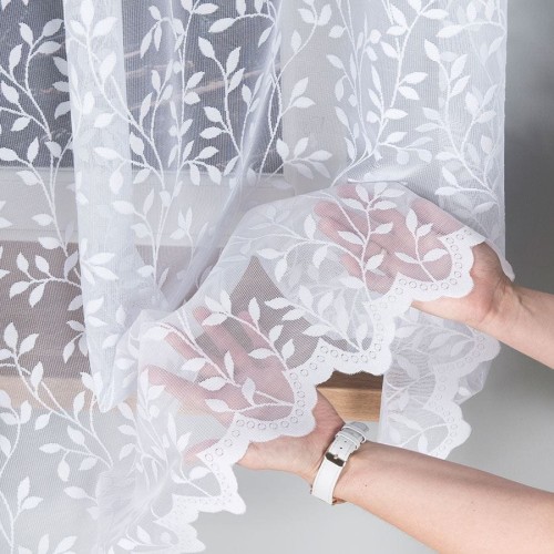 Firanka żakardowa ze wzorem po całości, wysokość 150cm, kolor 001 biały 023058/000/001/000150/1