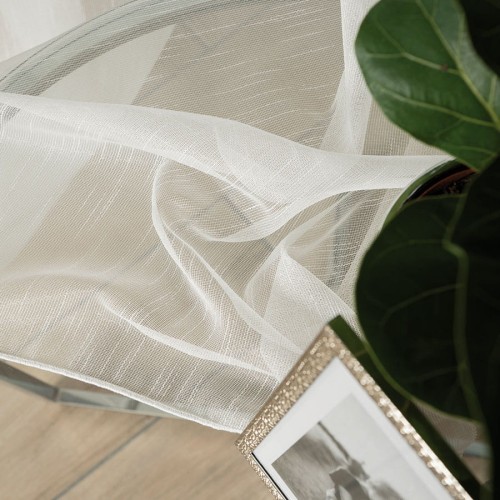 Firanka fantazyjna z ołowianką, wysokość 330cm, kolor kremowy