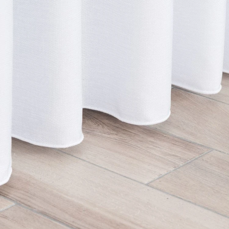 Firanka fantazyjna ze wzorem na samym dole z ołowianką, wysokość 330cm, kolor  biały ze srebrnym pasem