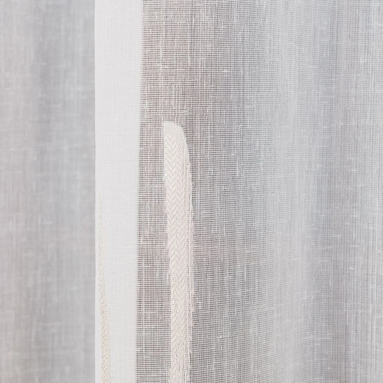 Firanka fantazyjna ze wzorem po całości z ołowianką, wysokość 320cm, kolor biały z beżowym