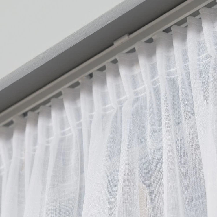 Firanka fantazyjna ze wzorem po całości z ołowianką, wysokość 320cm, kolor biały z beżowym