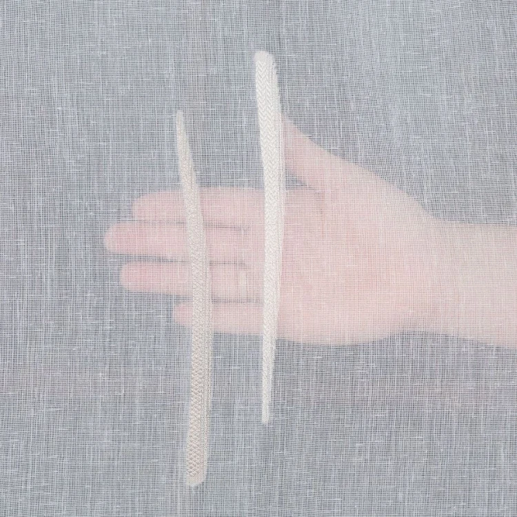 Firanka fantazyjna ze wzorem po całości z ołowianką, wysokość 320cm, kolor biały z beżowym