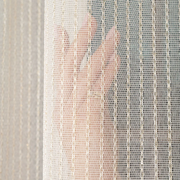 Firanka fantazyjna z ołowianką, wysokość 300cm, kolor  kremowy ze złotą nitką