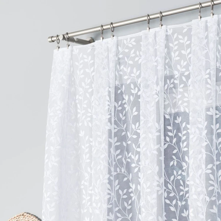 Firanka żakardowa ze wzorem po całości, wysokość 150cm, kolor 001 biały 023058/000/001/000150/1