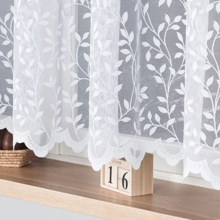 Firanka żakardowa ze wzorem po całości, wysokość 150cm, kolor 001 biały 023058/000/001/000150/1