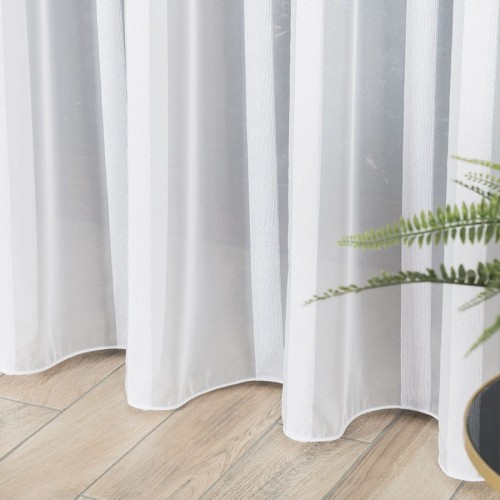 Firanka fantazyjna z ołowianką, z pionowymi pasami, wysokość 300cm, kolor biały
