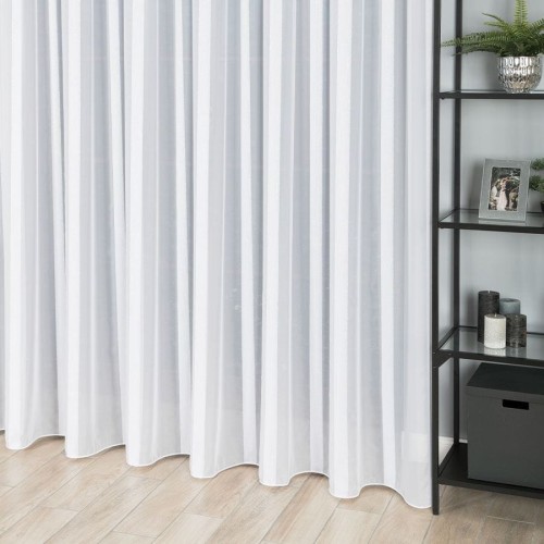 Firanka fantazyjna z ołowianką, z pionowymi pasami, wysokość 300cm, kolor biały