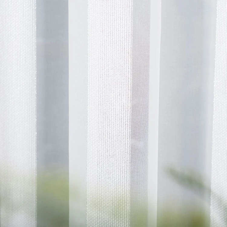 Firanka fantazyjna z ołowianką, z pionowymi pasami, wysokość 300cm, kolor biały