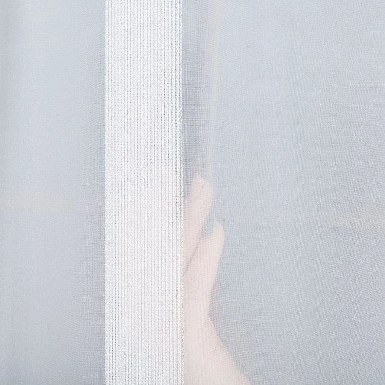 Firanka fantazyjna z ołowianką, z pionowymi pasami, wysokość 300cm, kolor biały