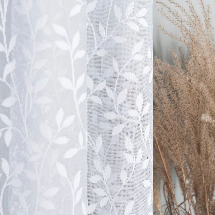 Firanka żakardowa ze wzorem po całości, wysokość 150cm, kolor 001 biały 023058/000/001/000150/1