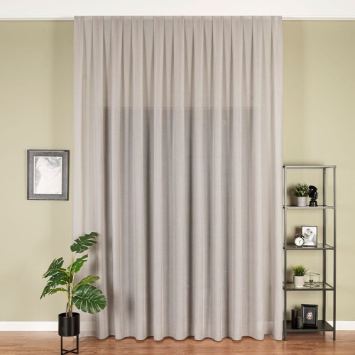 Firanka fantazyjna z ołowianką, wysokość 320cm, kolor szary