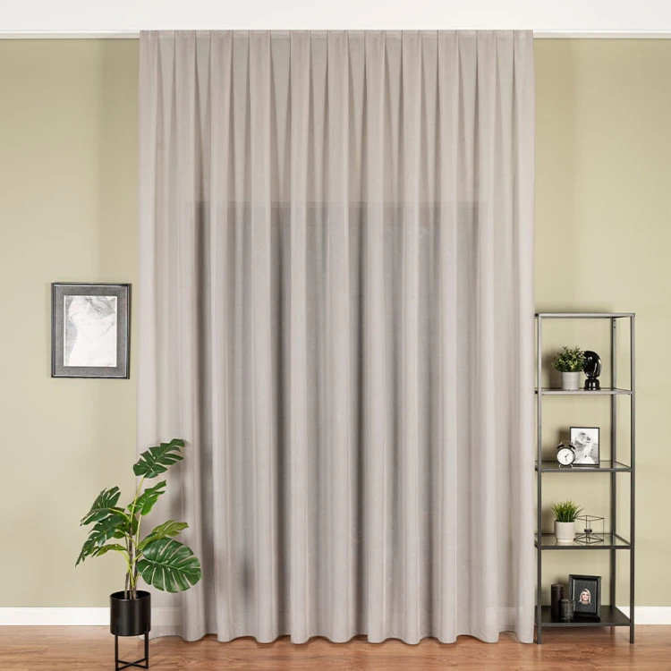 Firanka fantazyjna z ołowianką, wysokość 320cm, kolor szary