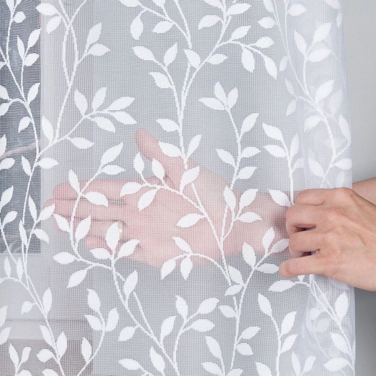 Firanka żakardowa ze wzorem po całości, wysokość 150cm, kolor 001 biały 023058/000/001/000150/1