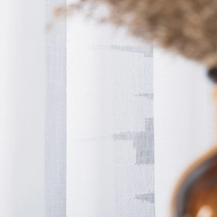 Firanka fantazyjna ze wzorem po całości z ołowianką, wysokość 300cm, kolor biały