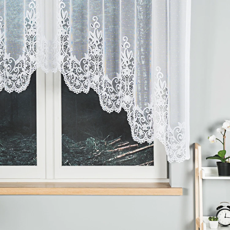 BERENIKA Firanka żakardowa gotowa, szerokość 300 x wysokość 140cm, kolor biały