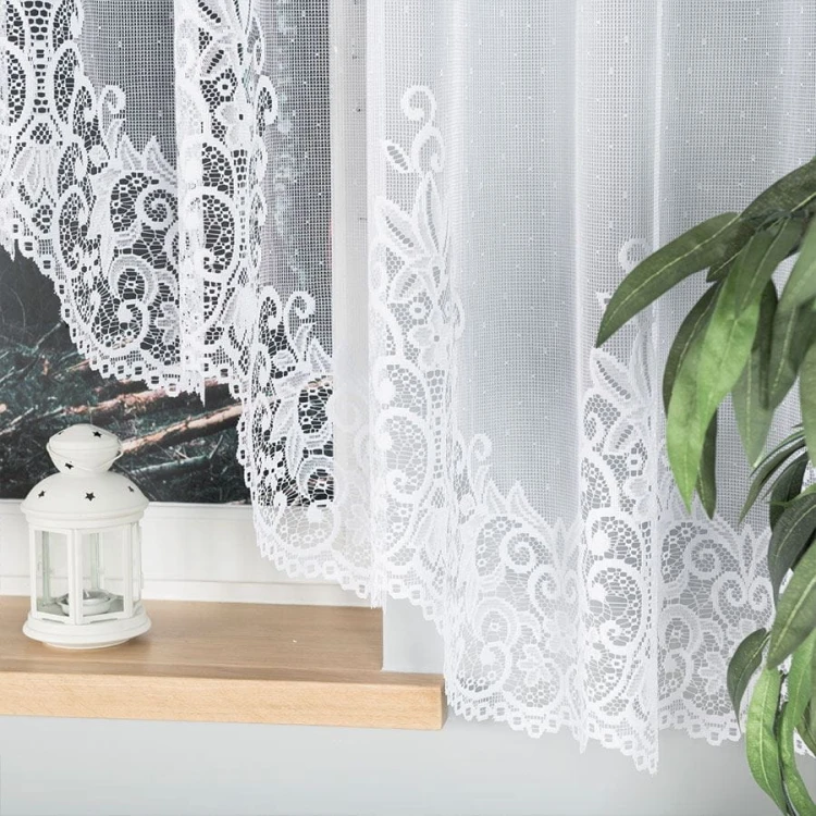 BERENIKA Firanka żakardowa gotowa, szerokość 530 x wysokość 160cm, kolor biały