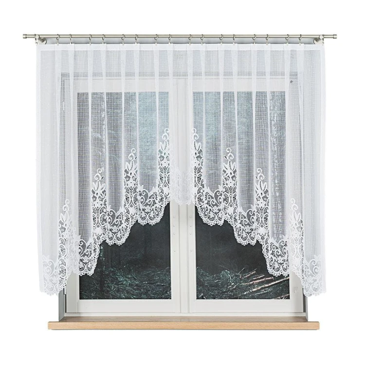 BERENIKA Firanka żakardowa gotowa, szerokość 330 x wysokość 140cm, kolor biały