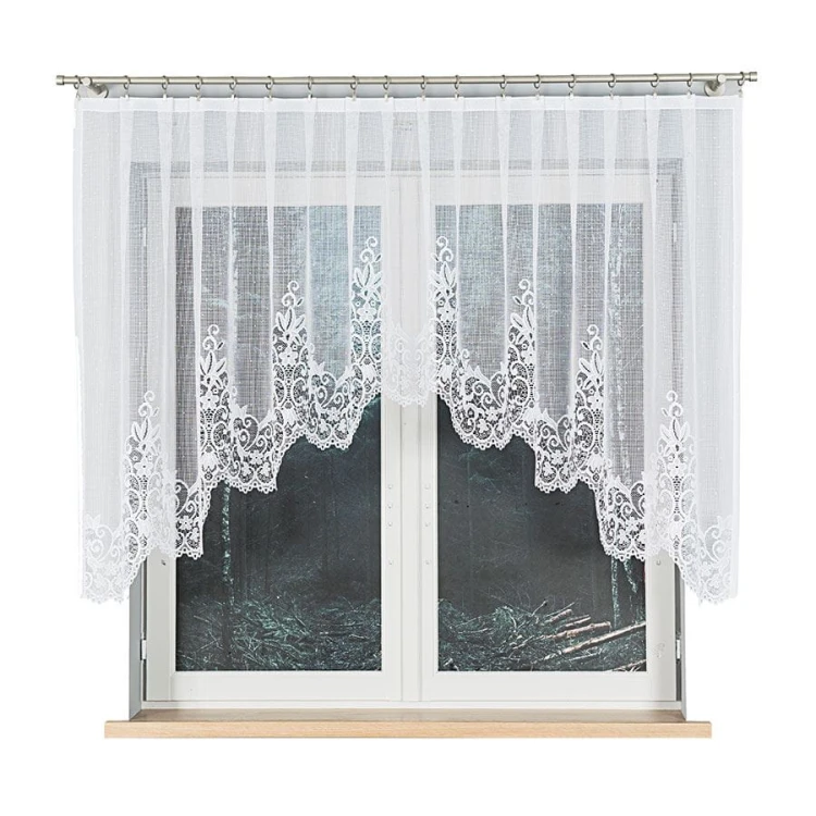 BERENIKA Firanka żakardowa gotowa, szerokość 330 x wysokośc 130cm, kolor biały