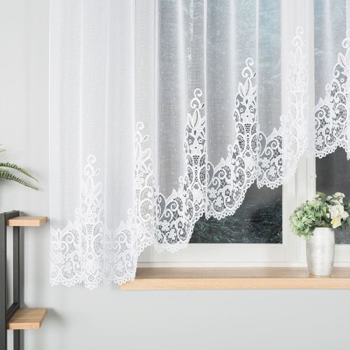 BERENIKA Firanka żakardowa gotowa, szerokość 430 x wysokość 160cm, kolor biały