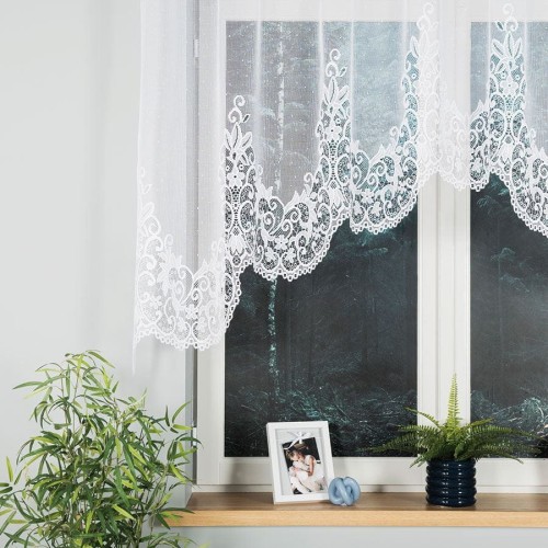 BERENIKA Firanka żakardowa gotowa, szerokość 250 x wysokość 120cm, kolor biały