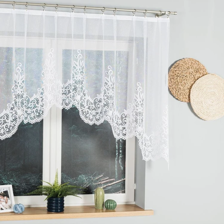 BERENIKA Firanka żakardowa gotowa, szerokość 250 x wysokość 120cm, kolor biały