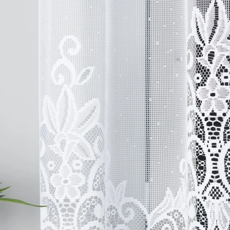 BERENIKA Firanka żakardowa gotowa, szerokość 250 x wysokość 120cm, kolor biały